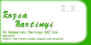 rozsa martinyi business card